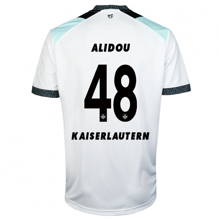 Danxen Hombre Camiseta Faride Alidou #48 Blanco Negro 2ª Equipación 2025/26 La Camisa