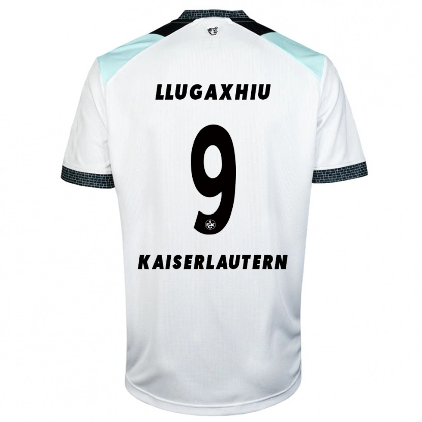 Danxen Hombre Camiseta Arjon Llugaxhiu #9 Blanco Negro 2ª Equipación 2025/26 La Camisa
