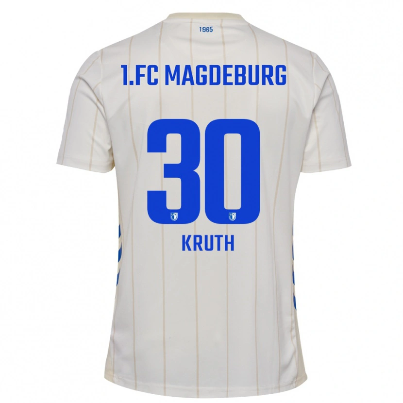 Danxen Hombre Camiseta Noah Kruth #30 Blanco Azul 2ª Equipación 2025/26 La Camisa
