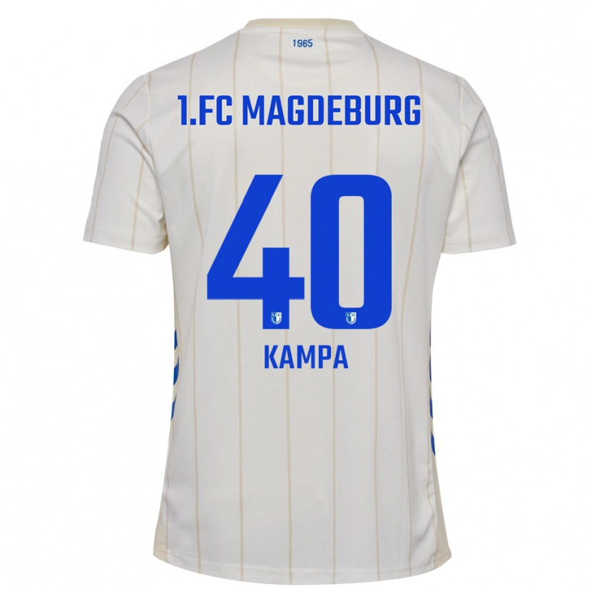 Danxen Hombre Camiseta Robert Kampa #40 Blanco Azul 2ª Equipación 2025/26 La Camisa
