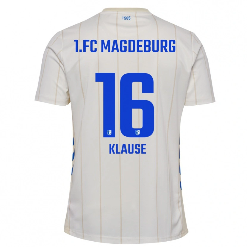 Danxen Hombre Camiseta Matti Klause #16 Blanco Azul 2ª Equipación 2025/26 La Camisa