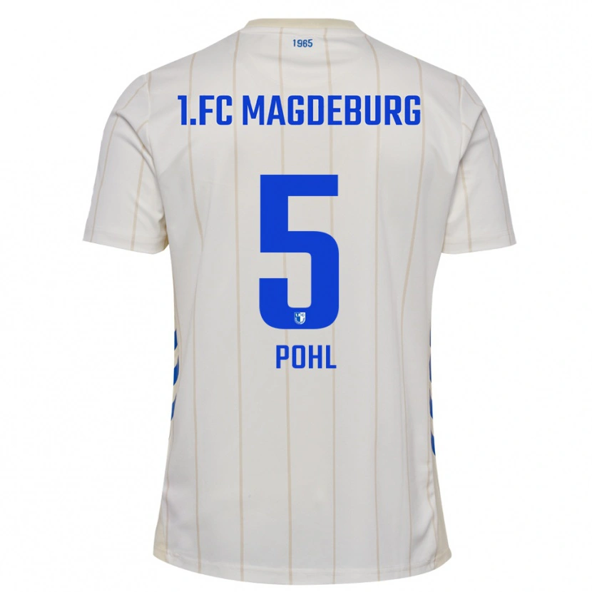Danxen Hombre Camiseta Marvin Pohl #5 Blanco Azul 2ª Equipación 2025/26 La Camisa