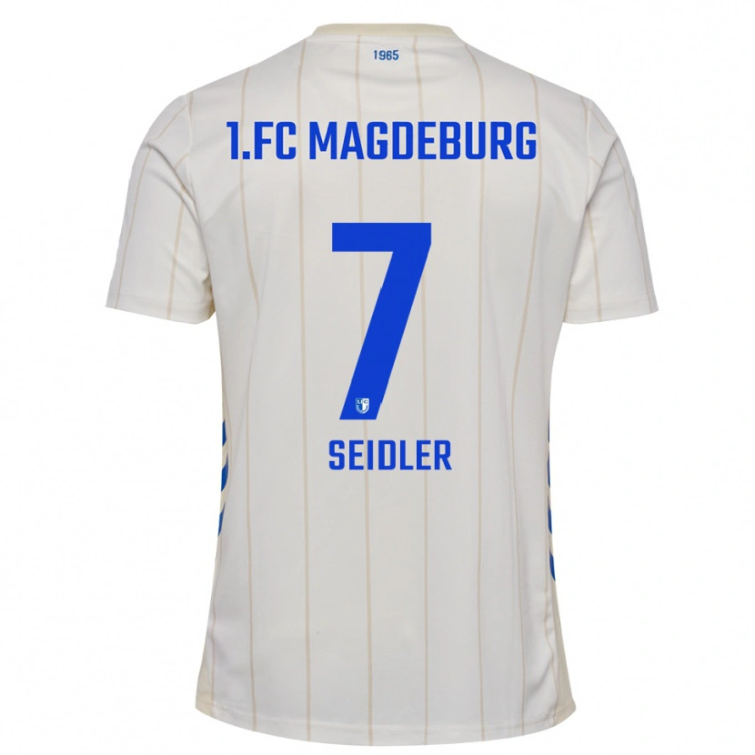 Danxen Hombre Camiseta Wiebke Seidler #7 Blanco Azul 2ª Equipación 2025/26 La Camisa