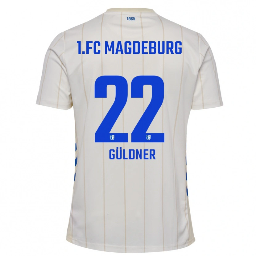 Danxen Hombre Camiseta Felix Güldner #22 Blanco Azul 2ª Equipación 2025/26 La Camisa