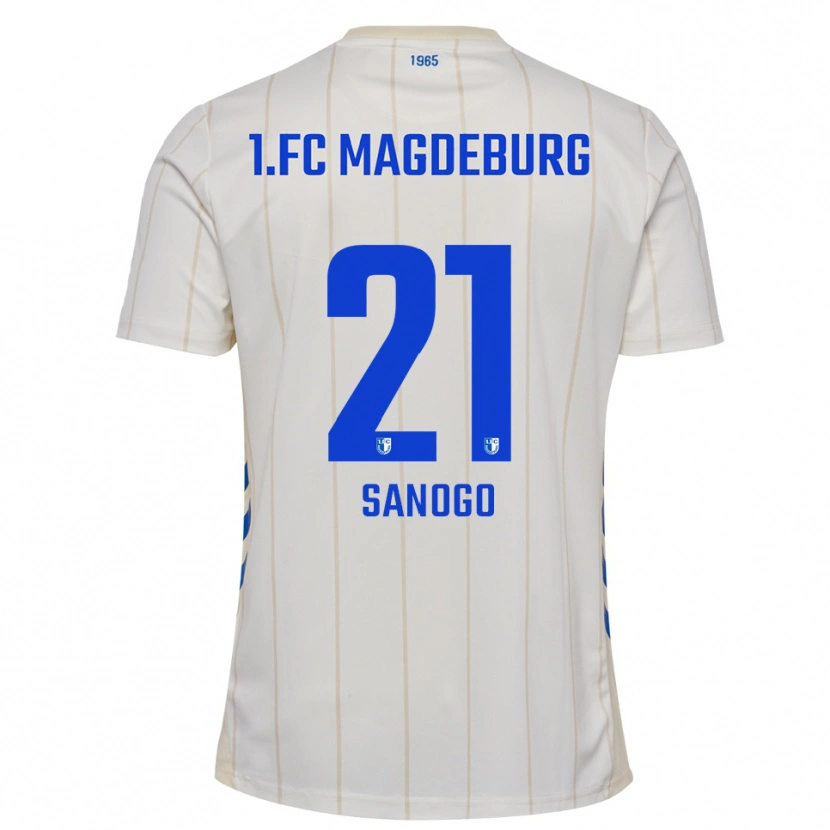 Danxen Hombre Camiseta Malick Sanogo #21 Blanco Azul 2ª Equipación 2025/26 La Camisa