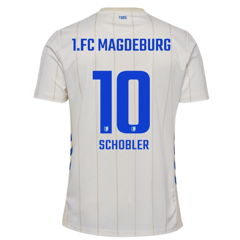 Danxen Hombre Camiseta Laurin Schößler #10 Blanco Azul 2ª Equipación 2025/26 La Camisa