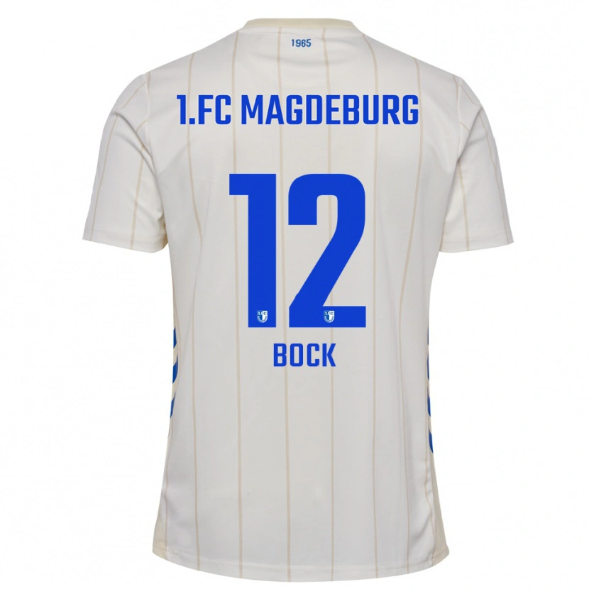 Danxen Hombre Camiseta Armin Bock #12 Blanco Azul 2ª Equipación 2025/26 La Camisa