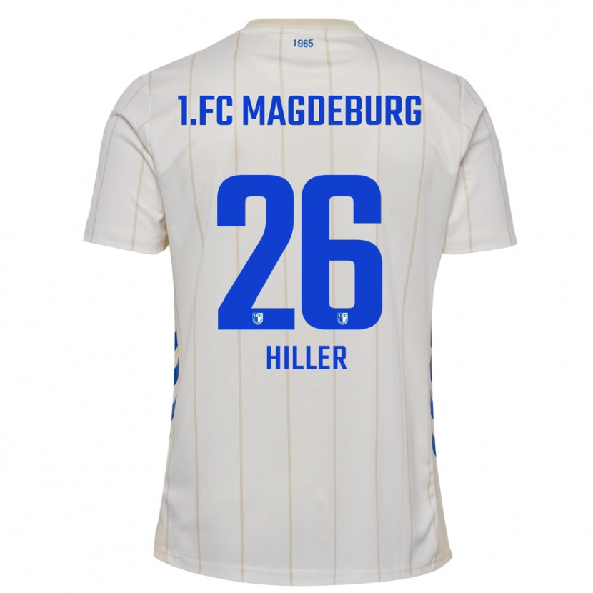 Danxen Hombre Camiseta Lenny Hiller #26 Blanco Azul 2ª Equipación 2025/26 La Camisa