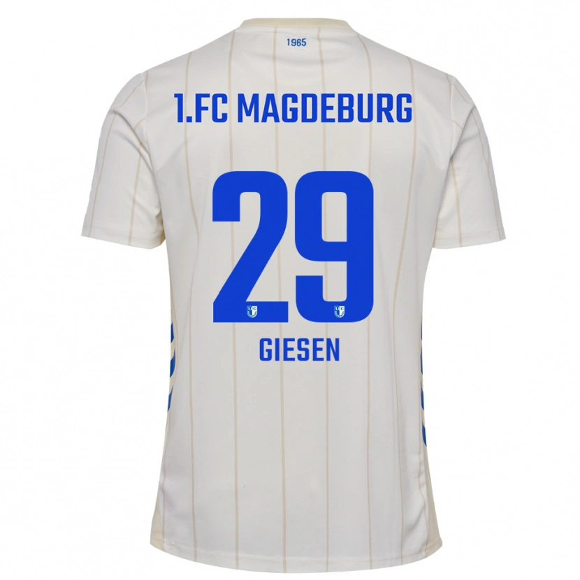 Danxen Hombre Camiseta Tim Giesen #29 Blanco Azul 2ª Equipación 2025/26 La Camisa