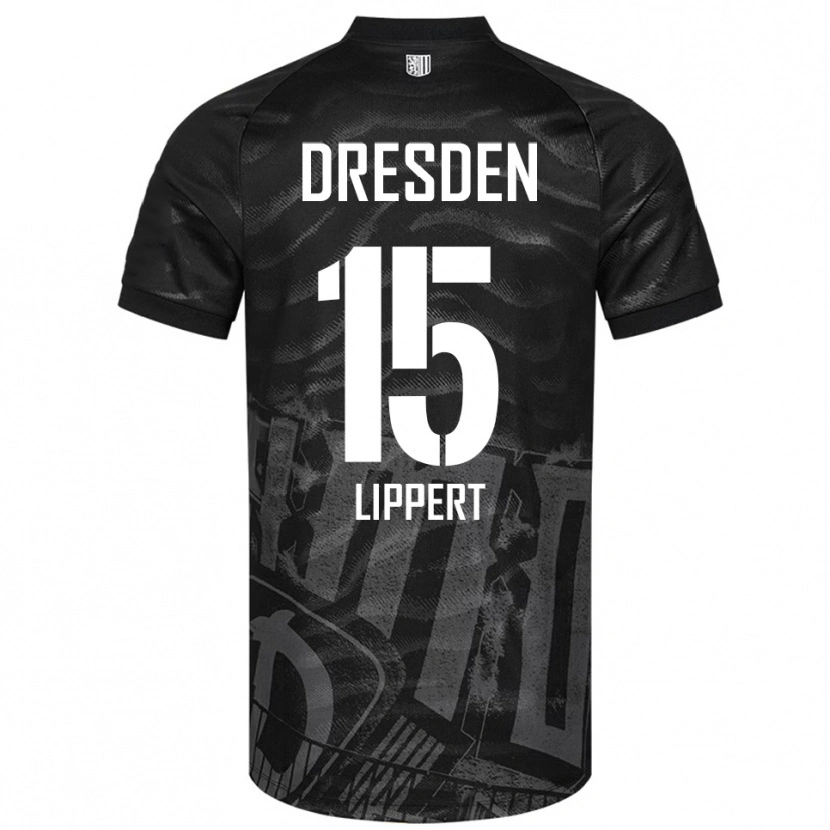 Danxen Hombre Camiseta Marlon Lippert #15 Negro Gris 2ª Equipación 2025/26 La Camisa