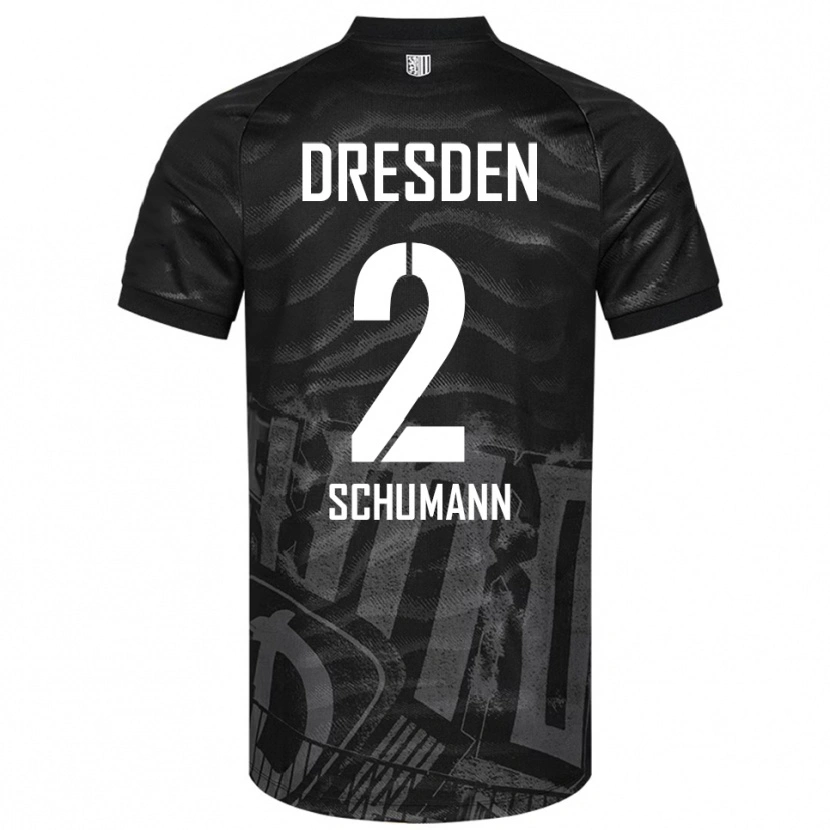 Danxen Hombre Camiseta Anton Schumann #2 Negro Gris 2ª Equipación 2025/26 La Camisa