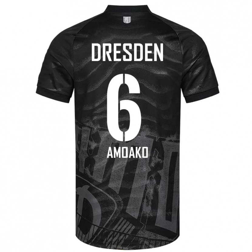 Danxen Hombre Camiseta Kofi Amoako #6 Negro Gris 2ª Equipación 2025/26 La Camisa