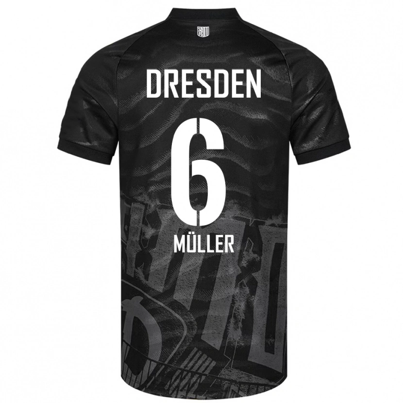 Danxen Hombre Camiseta Friedrich Müller #6 Negro Gris 2ª Equipación 2025/26 La Camisa