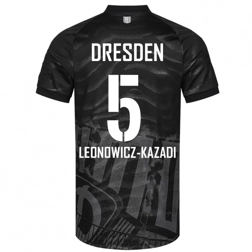 Danxen Hombre Camiseta Jonathan Leonowicz-Kazadi #5 Negro Gris 2ª Equipación 2025/26 La Camisa
