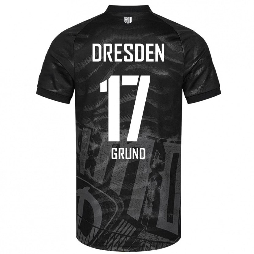 Danxen Hombre Camiseta Yanic Grund #17 Negro Gris 2ª Equipación 2025/26 La Camisa