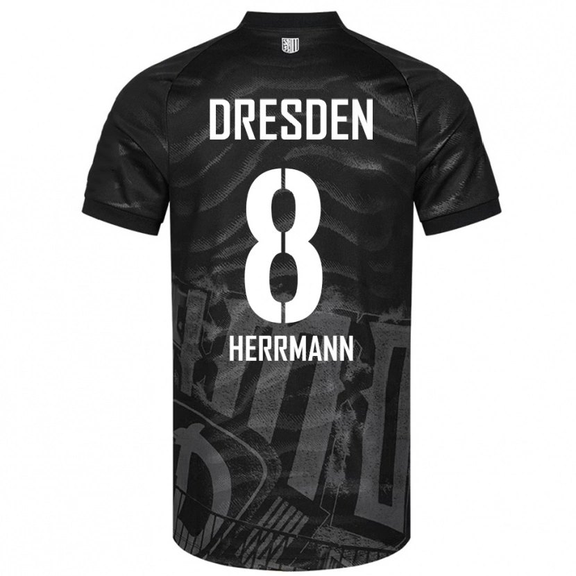 Danxen Hombre Camiseta Luca Herrmann #8 Negro Gris 2ª Equipación 2025/26 La Camisa