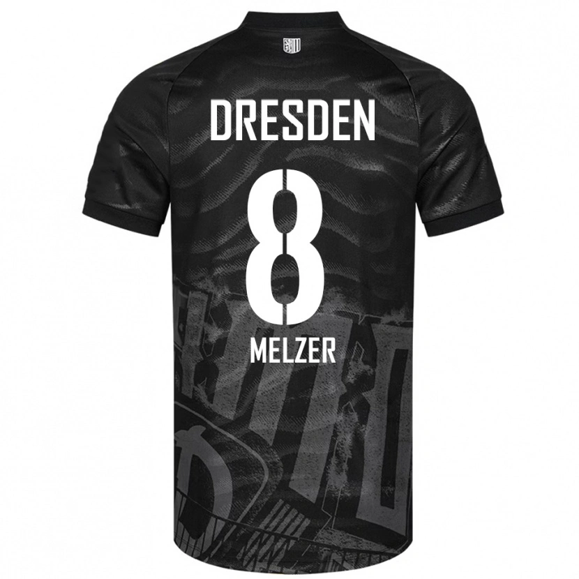 Danxen Hombre Camiseta Otto Melzer #8 Negro Gris 2ª Equipación 2025/26 La Camisa