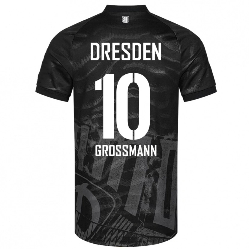 Danxen Hombre Camiseta Tim Großmann #10 Negro Gris 2ª Equipación 2025/26 La Camisa