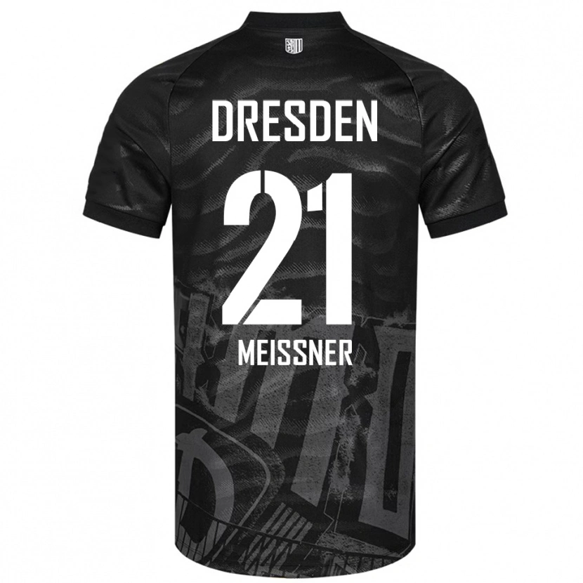 Danxen Hombre Camiseta Robin Meißner #21 Negro Gris 2ª Equipación 2025/26 La Camisa