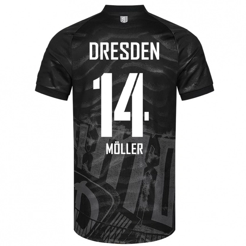 Danxen Hombre Camiseta Gustav Möller #14 Negro Gris 2ª Equipación 2025/26 La Camisa
