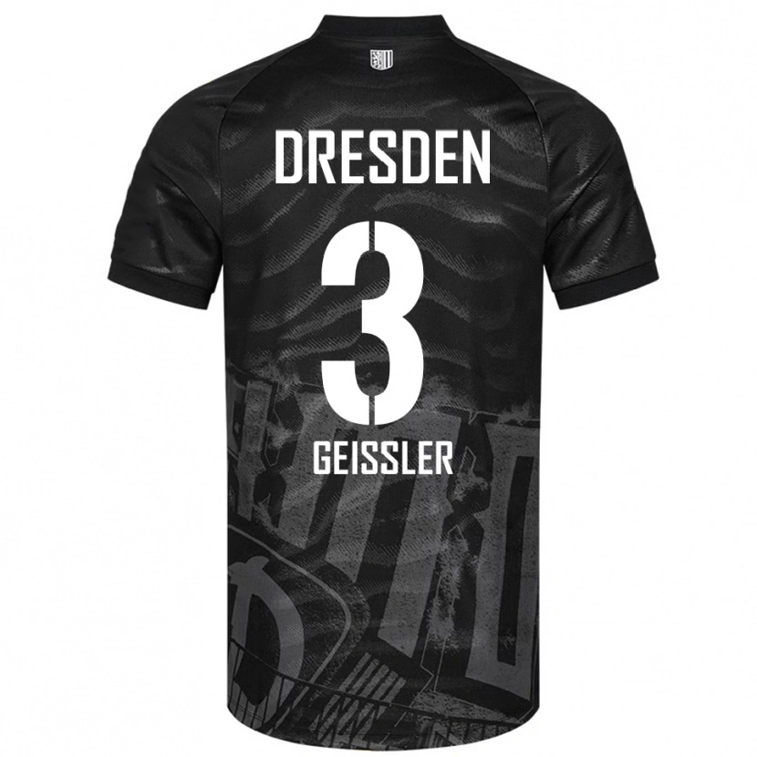 Danxen Hombre Camiseta Jonathan Geißler #3 Negro Gris 2ª Equipación 2025/26 La Camisa