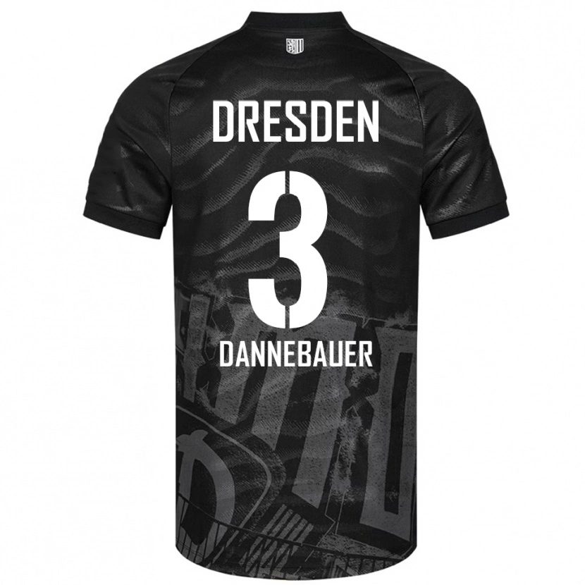 Danxen Hombre Camiseta Elias Dannebauer #3 Negro Gris 2ª Equipación 2025/26 La Camisa