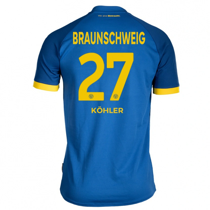 Danxen Hombre Camiseta Sven Köhler #27 Azul Real Amarillo 2ª Equipación 2025/26 La Camisa