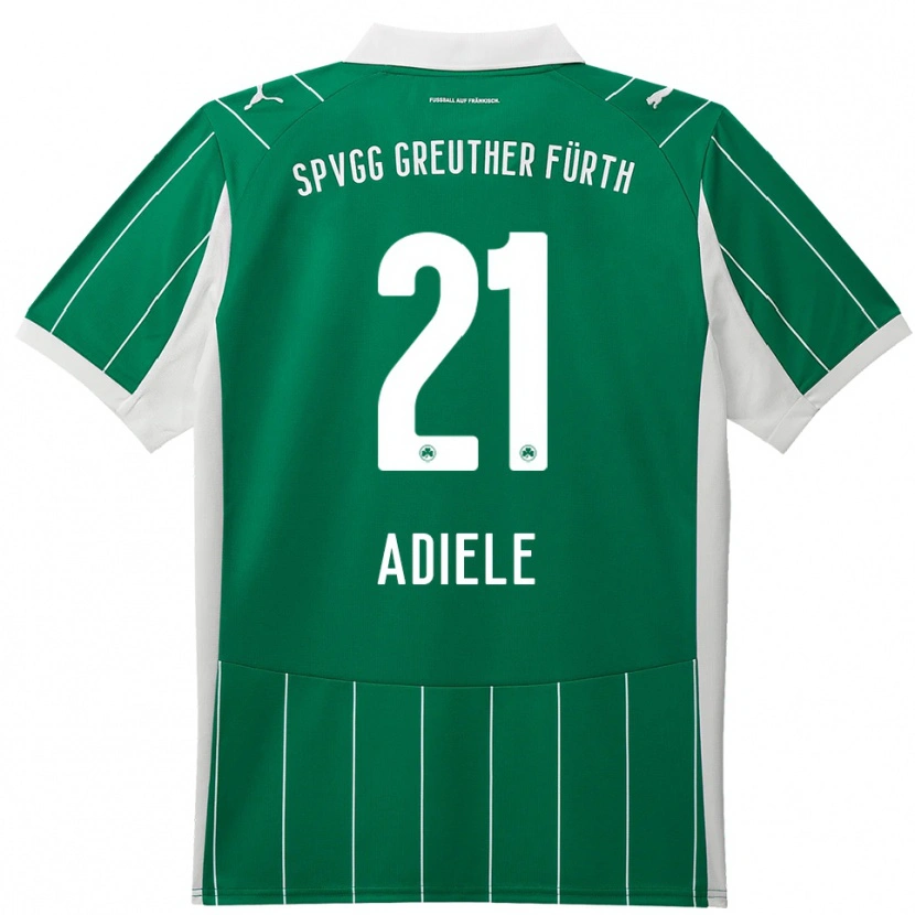 Danxen Hombre Camiseta Raphael Adiele #21 Verde Blanco 2ª Equipación 2025/26 La Camisa