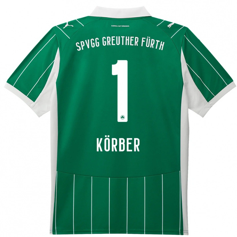 Danxen Hombre Camiseta Nils Körber #1 Verde Blanco 2ª Equipación 2025/26 La Camisa