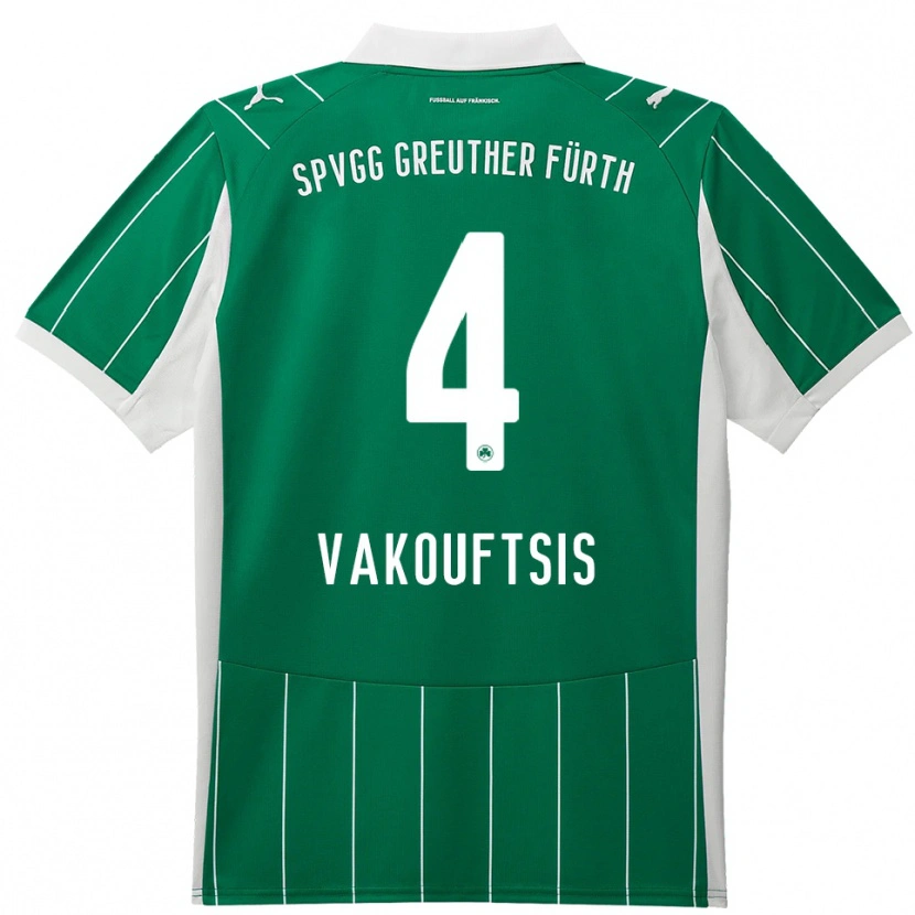 Danxen Hombre Camiseta Nikolaos Vakouftsis #4 Verde Blanco 2ª Equipación 2025/26 La Camisa