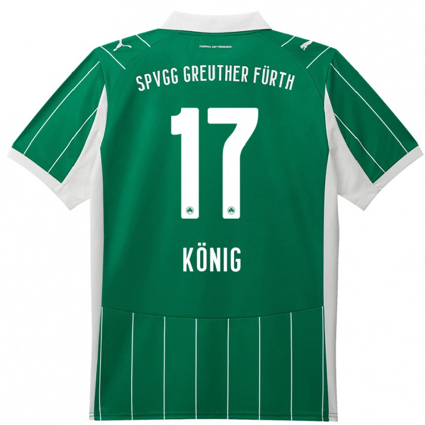 Danxen Hombre Camiseta Noah König #17 Verde Blanco 2ª Equipación 2025/26 La Camisa