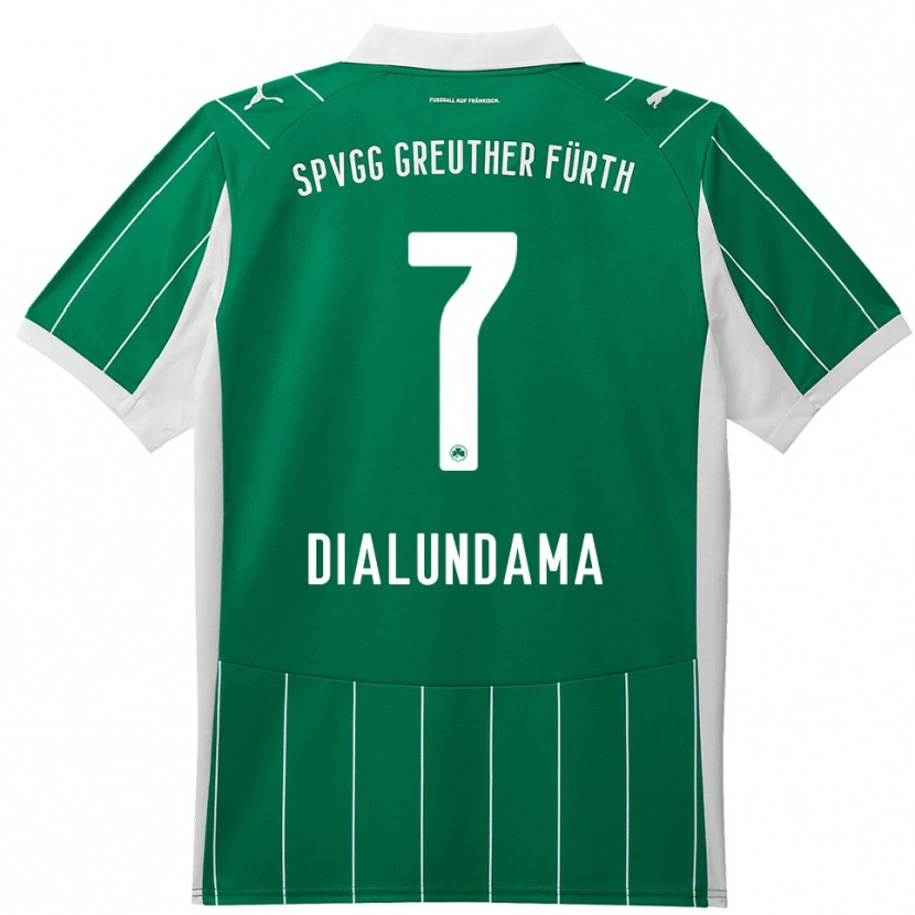 Danxen Hombre Camiseta Emmanuel Dialundama #7 Verde Blanco 2ª Equipación 2025/26 La Camisa
