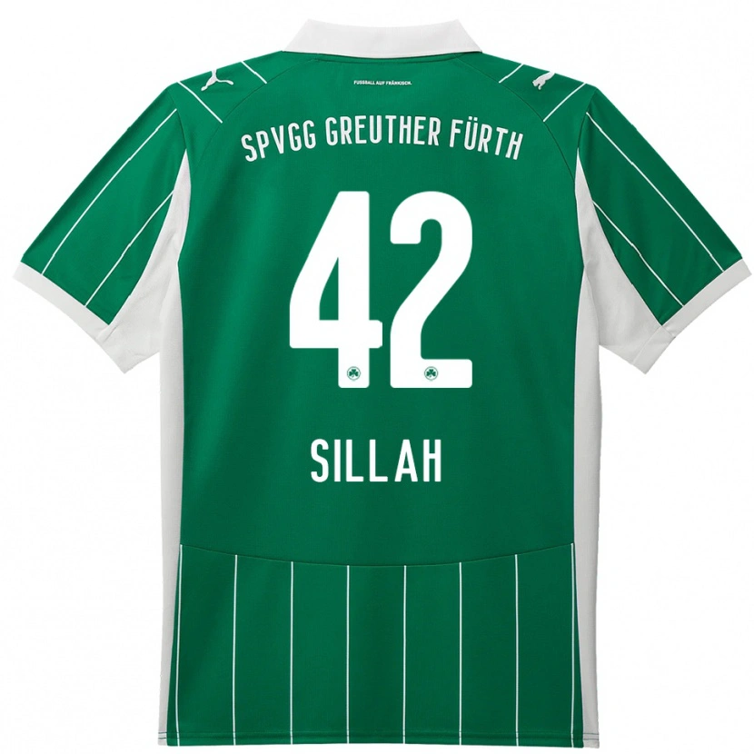 Danxen Hombre Camiseta Omar Sillah #42 Verde Blanco 2ª Equipación 2025/26 La Camisa