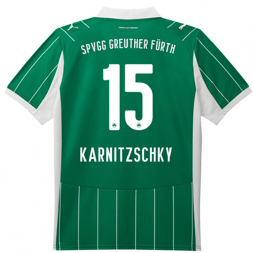 Danxen Hombre Camiseta Nick Karnitzschky #15 Verde Blanco 2ª Equipación 2025/26 La Camisa
