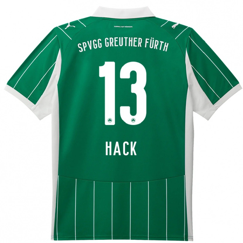 Danxen Hombre Camiseta Philipp Hack #13 Verde Blanco 2ª Equipación 2025/26 La Camisa