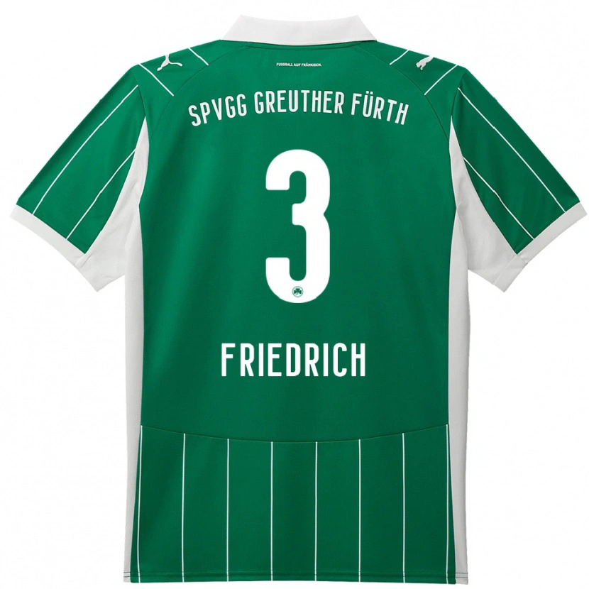 Danxen Hombre Camiseta Niklas Friedrich #3 Verde Blanco 2ª Equipación 2025/26 La Camisa