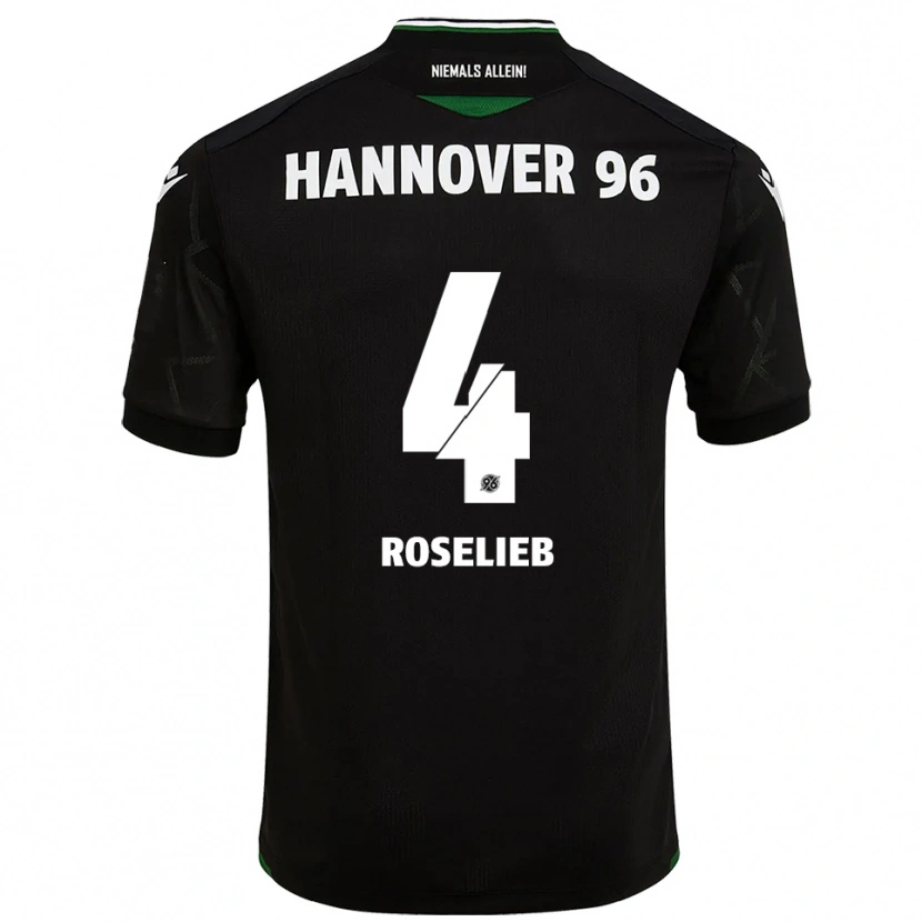 Danxen Hombre Camiseta Emil Roselieb #4 Negro Verde 2ª Equipación 2025/26 La Camisa
