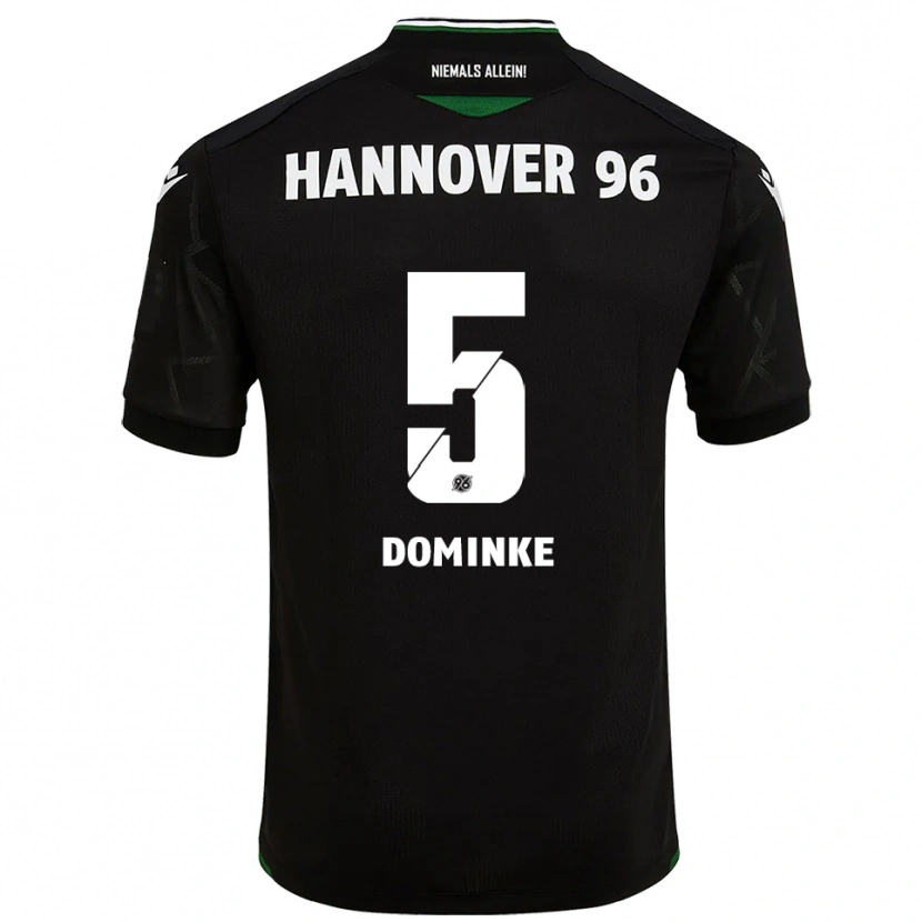Danxen Hombre Camiseta Lukas Dominke #5 Negro Verde 2ª Equipación 2025/26 La Camisa