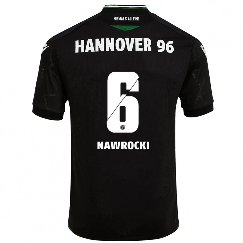 Danxen Hombre Camiseta Maik Nawrocki #6 Negro Verde 2ª Equipación 2025/26 La Camisa