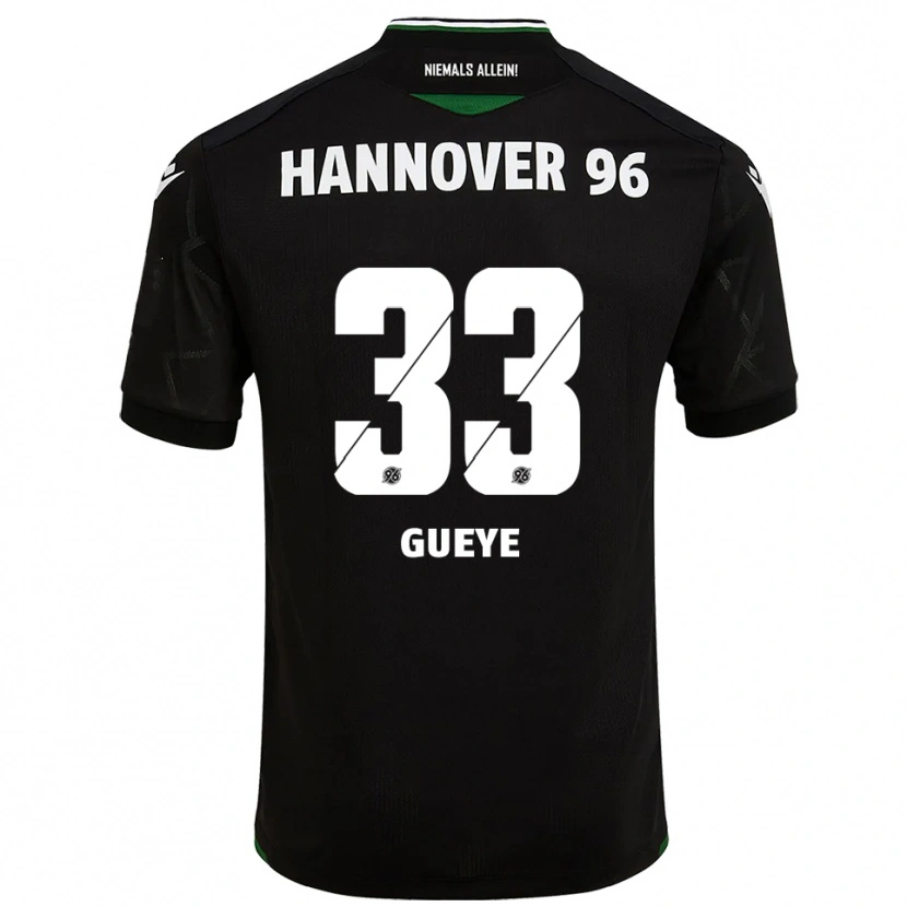 Danxen Hombre Camiseta Abdoulaye Gueye #33 Negro Verde 2ª Equipación 2025/26 La Camisa