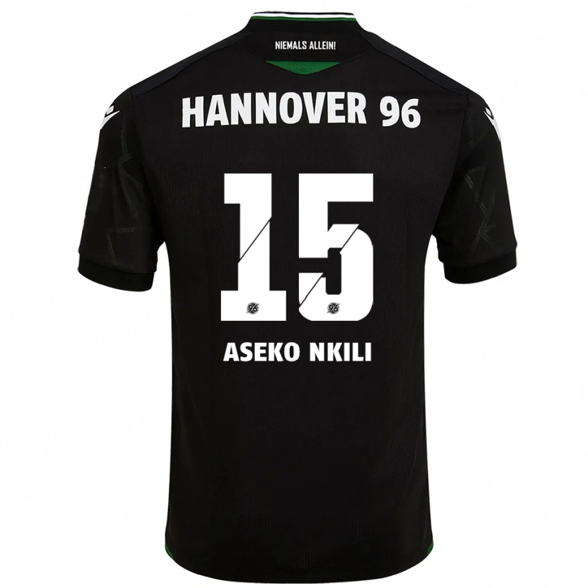 Danxen Hombre Camiseta Noel Aseko #15 Negro Verde 2ª Equipación 2025/26 La Camisa