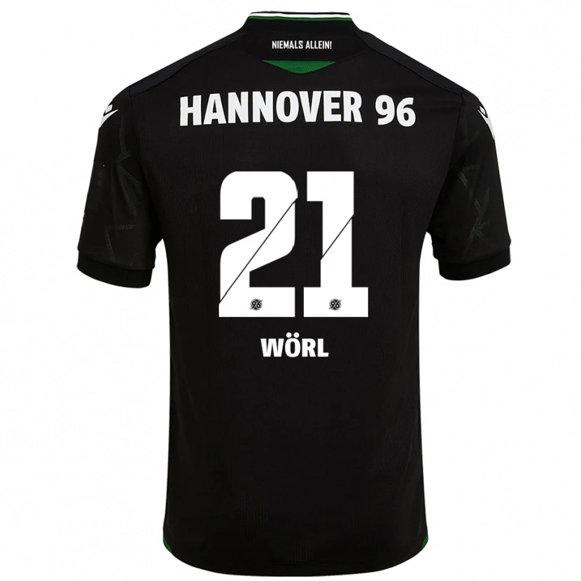 Danxen Hombre Camiseta Marius Wörl #21 Negro Verde 2ª Equipación 2025/26 La Camisa