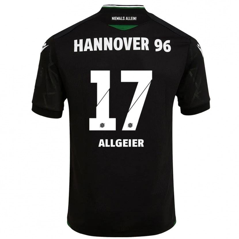 Danxen Hombre Camiseta Bastian Allgeier #17 Negro Verde 2ª Equipación 2025/26 La Camisa
