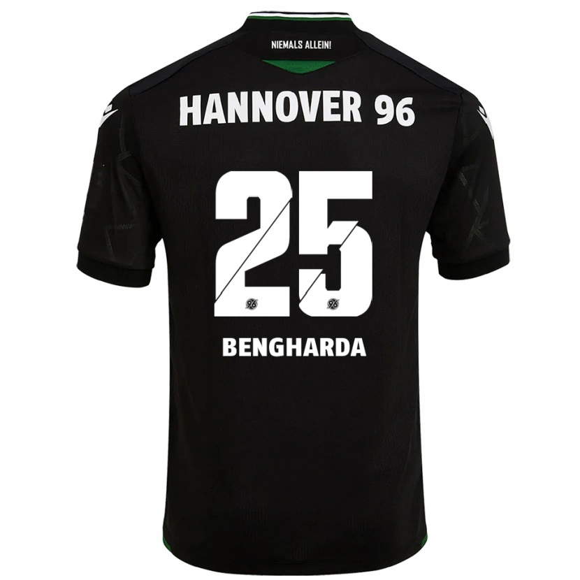 Danxen Hombre Camiseta Bilal Bengharda #25 Negro Verde 2ª Equipación 2025/26 La Camisa