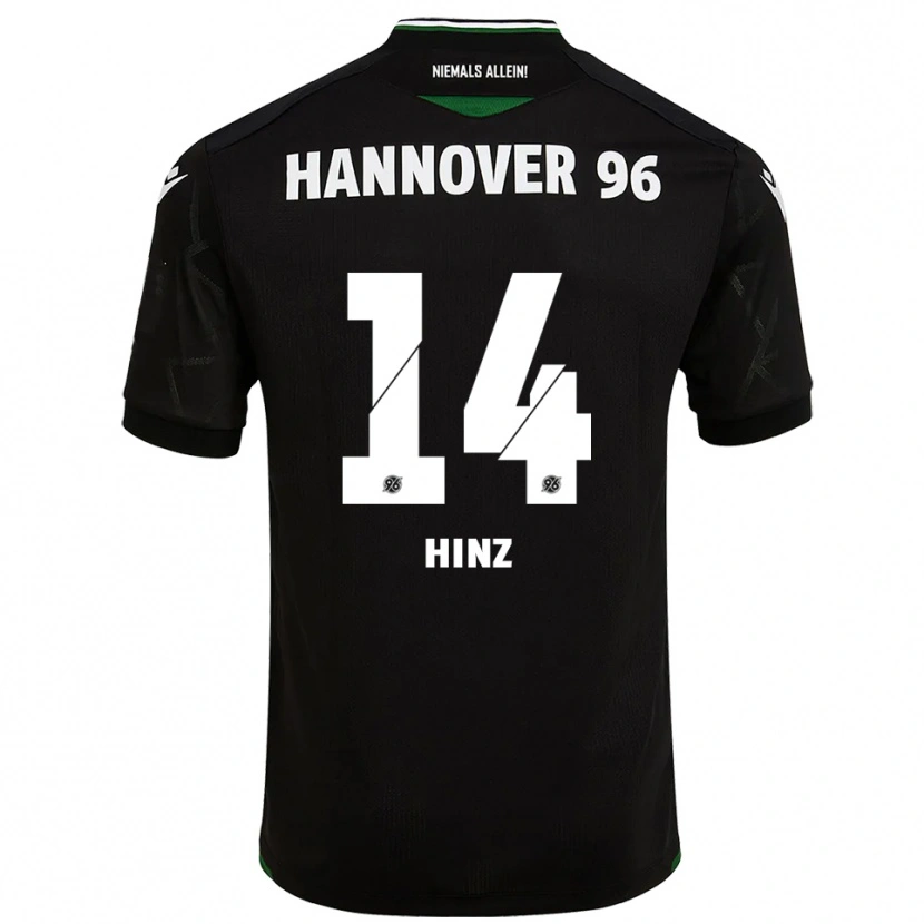 Danxen Hombre Camiseta Pia Hinz #14 Negro Verde 2ª Equipación 2025/26 La Camisa