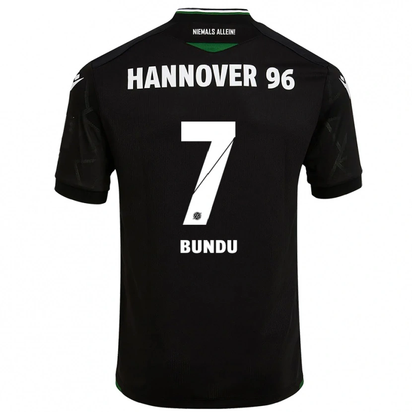 Danxen Hombre Camiseta Mustapha Bundu #7 Negro Verde 2ª Equipación 2025/26 La Camisa