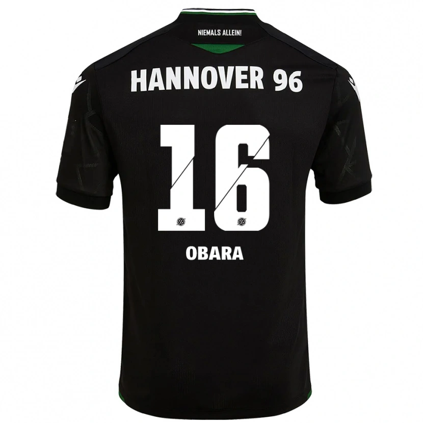 Danxen Hombre Camiseta Nele Obara #16 Negro Verde 2ª Equipación 2025/26 La Camisa