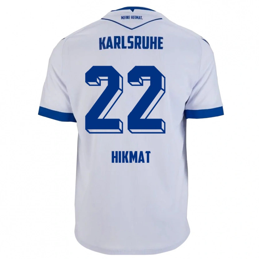 Danxen Hombre Camiseta Soufiane Hikmat #22 Blanco Azul 2ª Equipación 2025/26 La Camisa