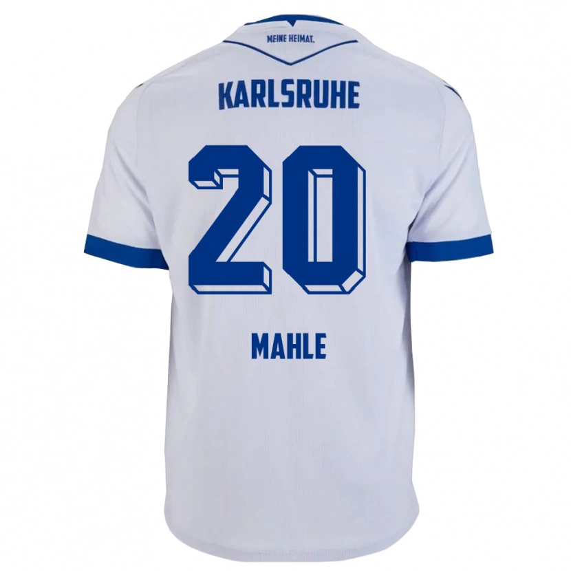 Danxen Hombre Camiseta Marius Mahle #20 Blanco Azul 2ª Equipación 2025/26 La Camisa