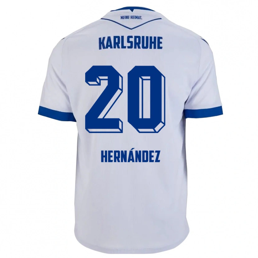 Danxen Hombre Camiseta Marco Hernández #20 Blanco Azul 2ª Equipación 2025/26 La Camisa